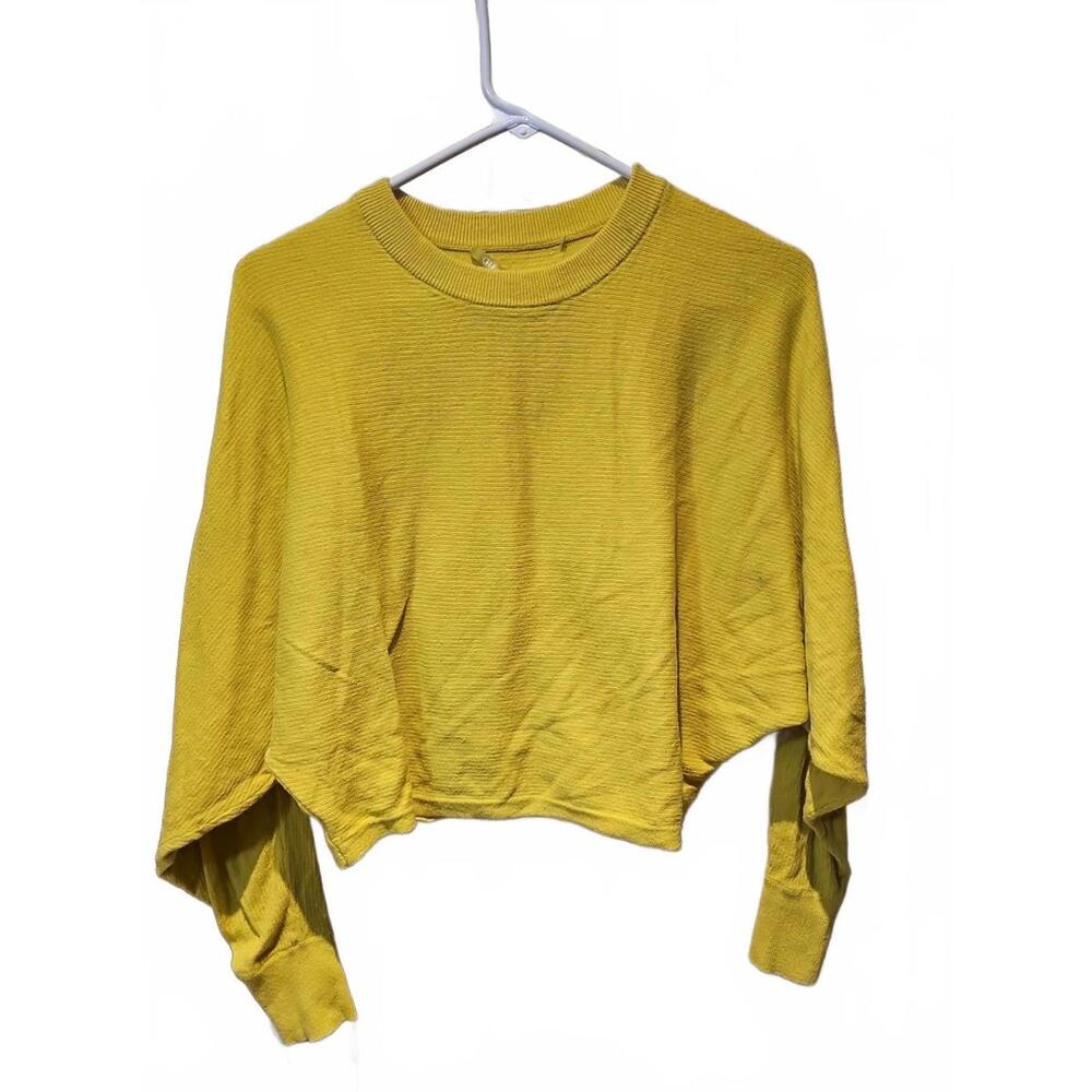 Gianni Bini  Dolman Long Sleeve Oversized Cropped Crew Sweater Sz Sm 100% Cotton